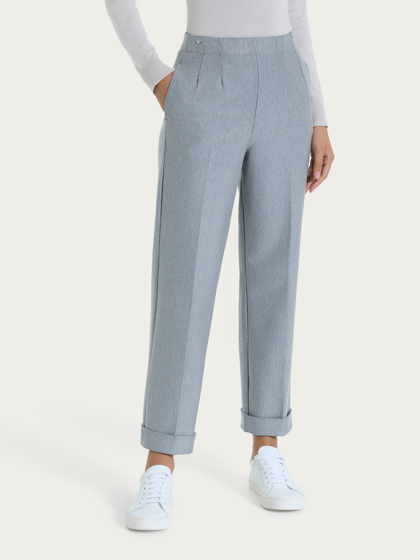 Ragno Compact The Straight Leg pantalone grigio tasche