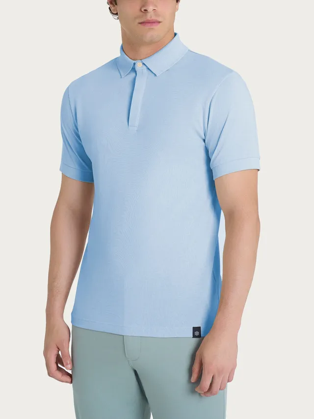 Ragno Cotton Piquet Polo Uomo Dusty Blue Regular