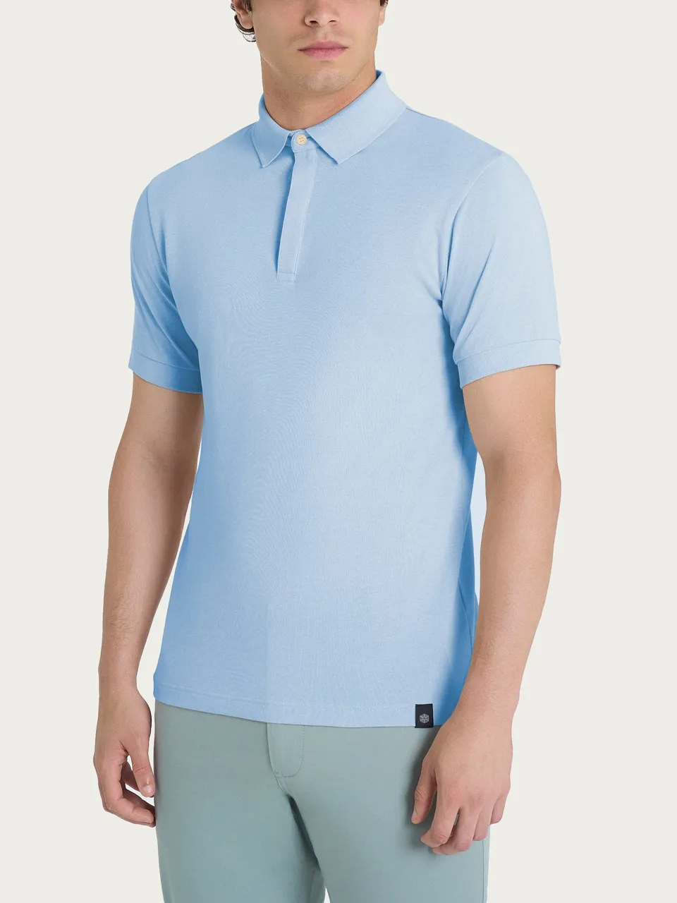 Ragno Cotton Piquet Polo Uomo Dusty Blue Regular