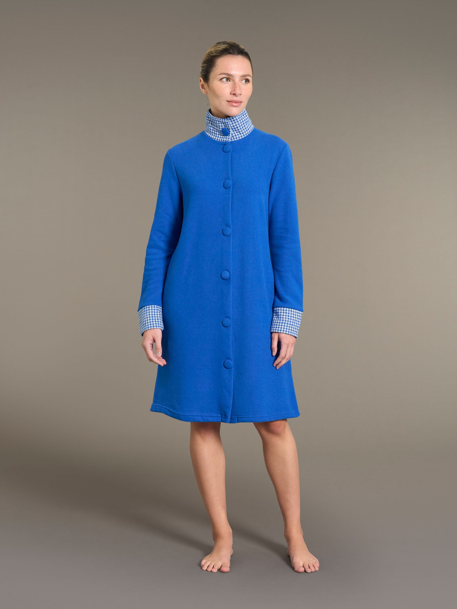 Ragno Cotton Eco Pile giacca da camera lunga fant bluette