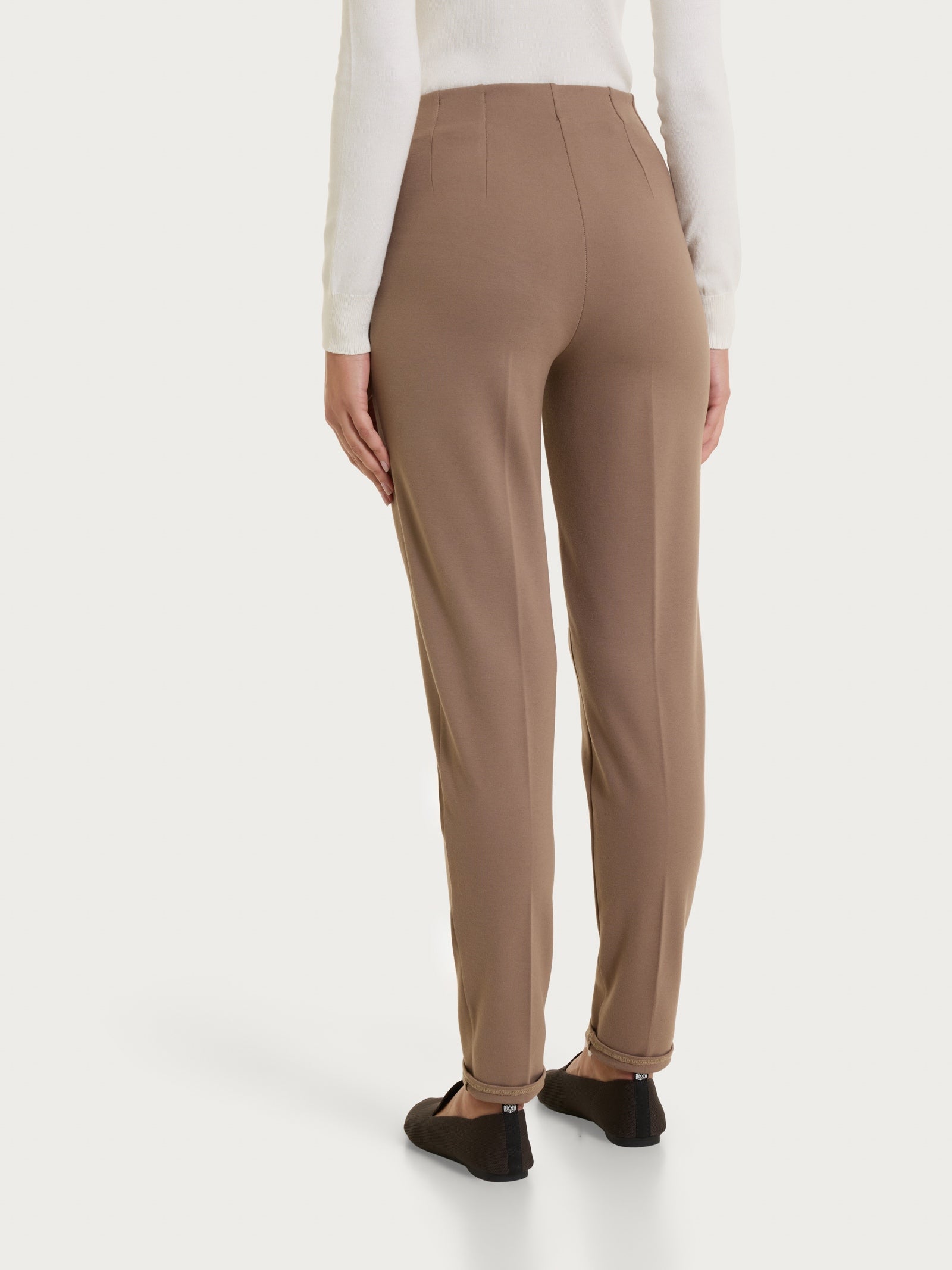 Ragno Cashmere Compact Pantalone Dritto Pine Bark Tasche
