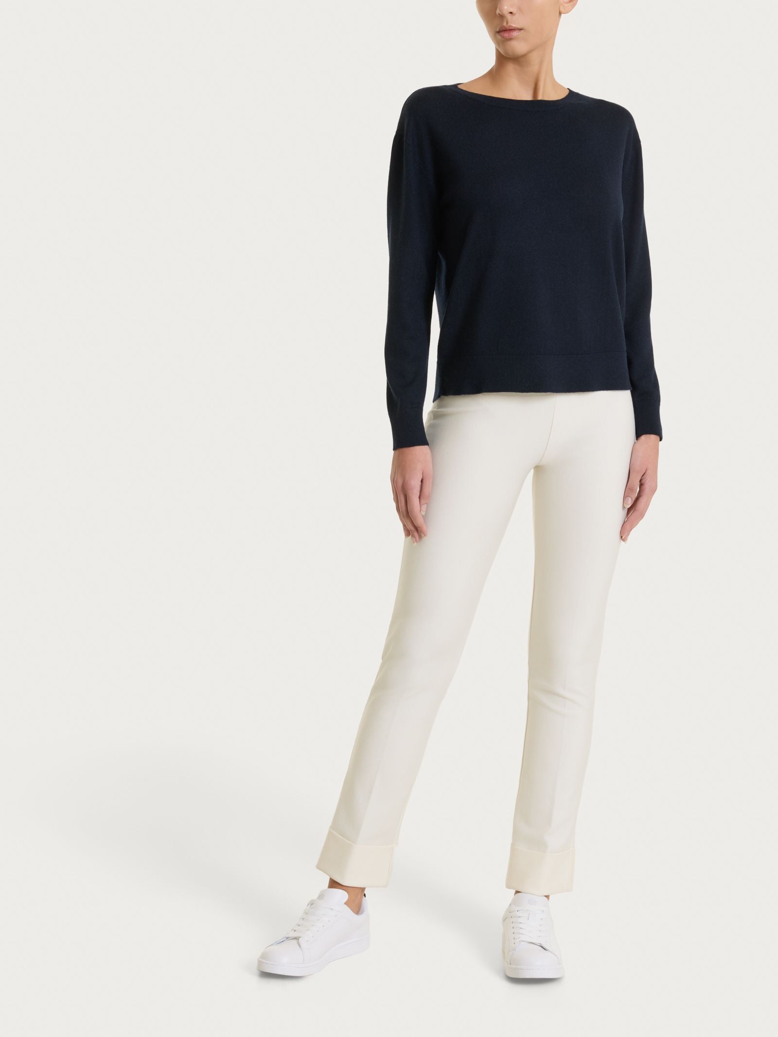 Ragno Merino Soft maglia scollo barchetta manica lunga bleu