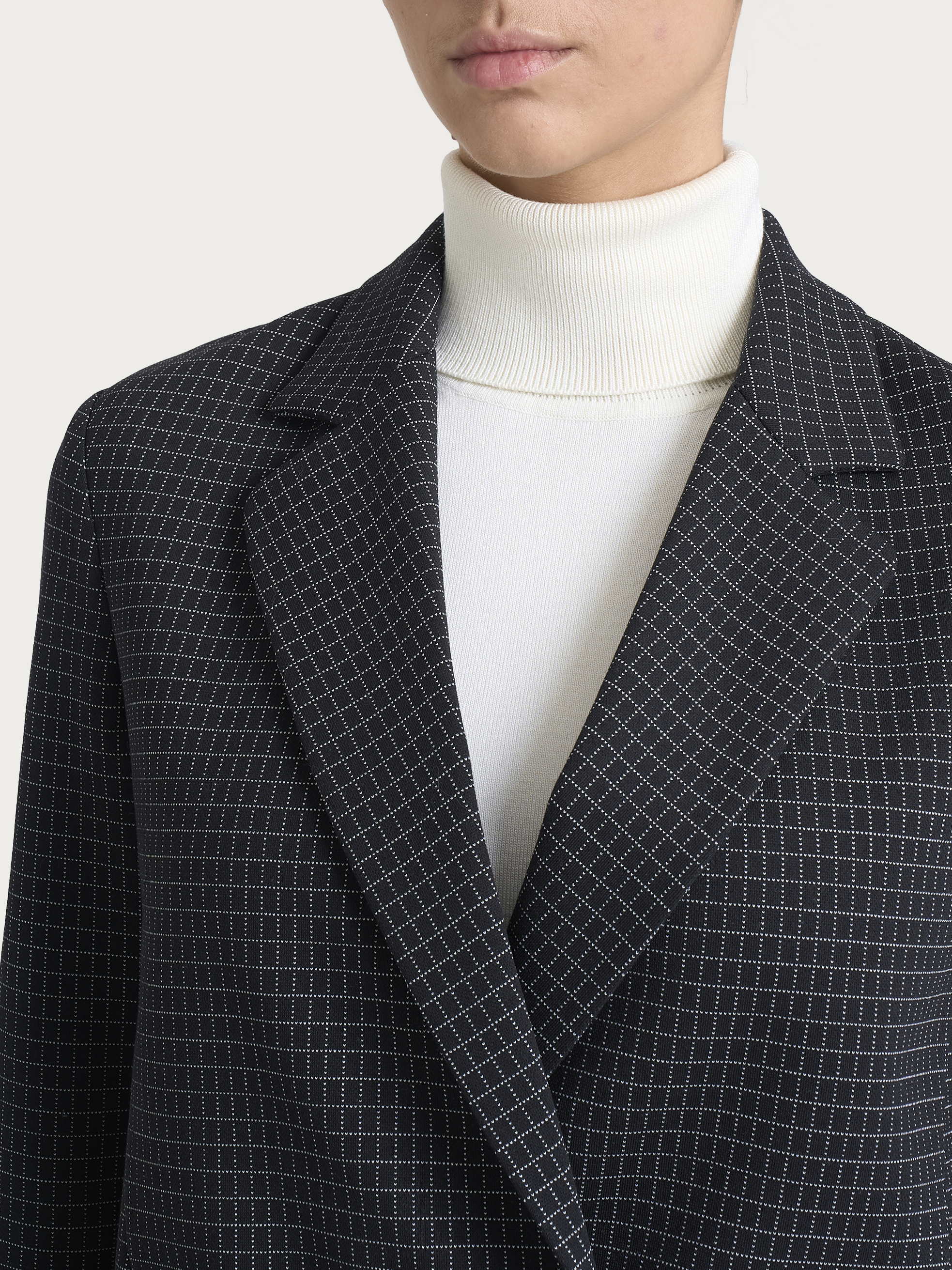 Ragno Eco Jacquard Blazer Doppio Petto giacca Nero check regular