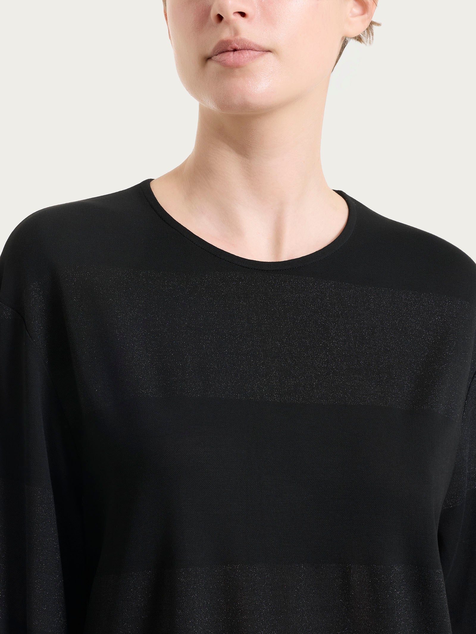 Ragno Summer Light Maglietta righe donna Nero lurex
