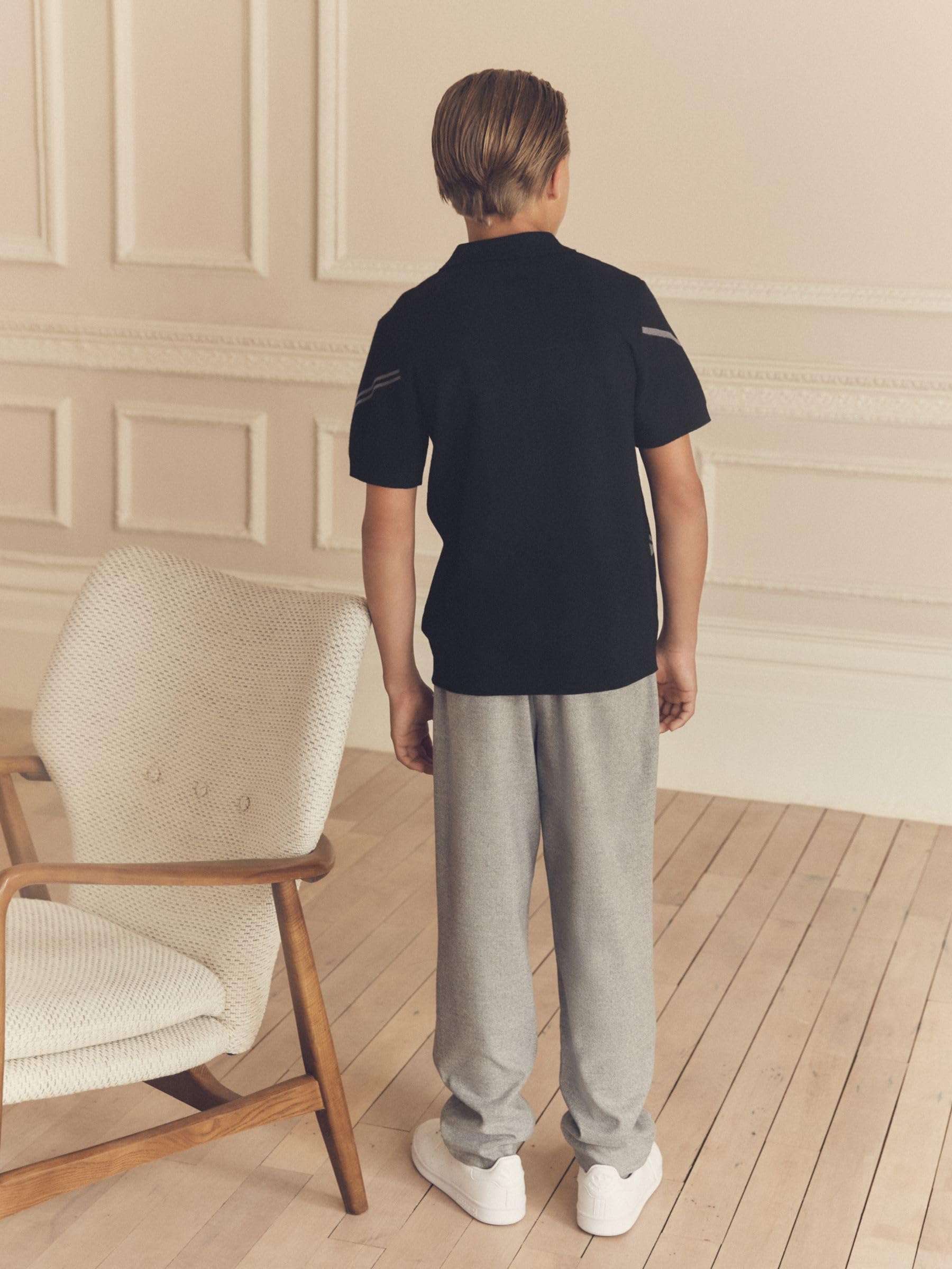 Next polo bambino zip maglia cotone taglia 134