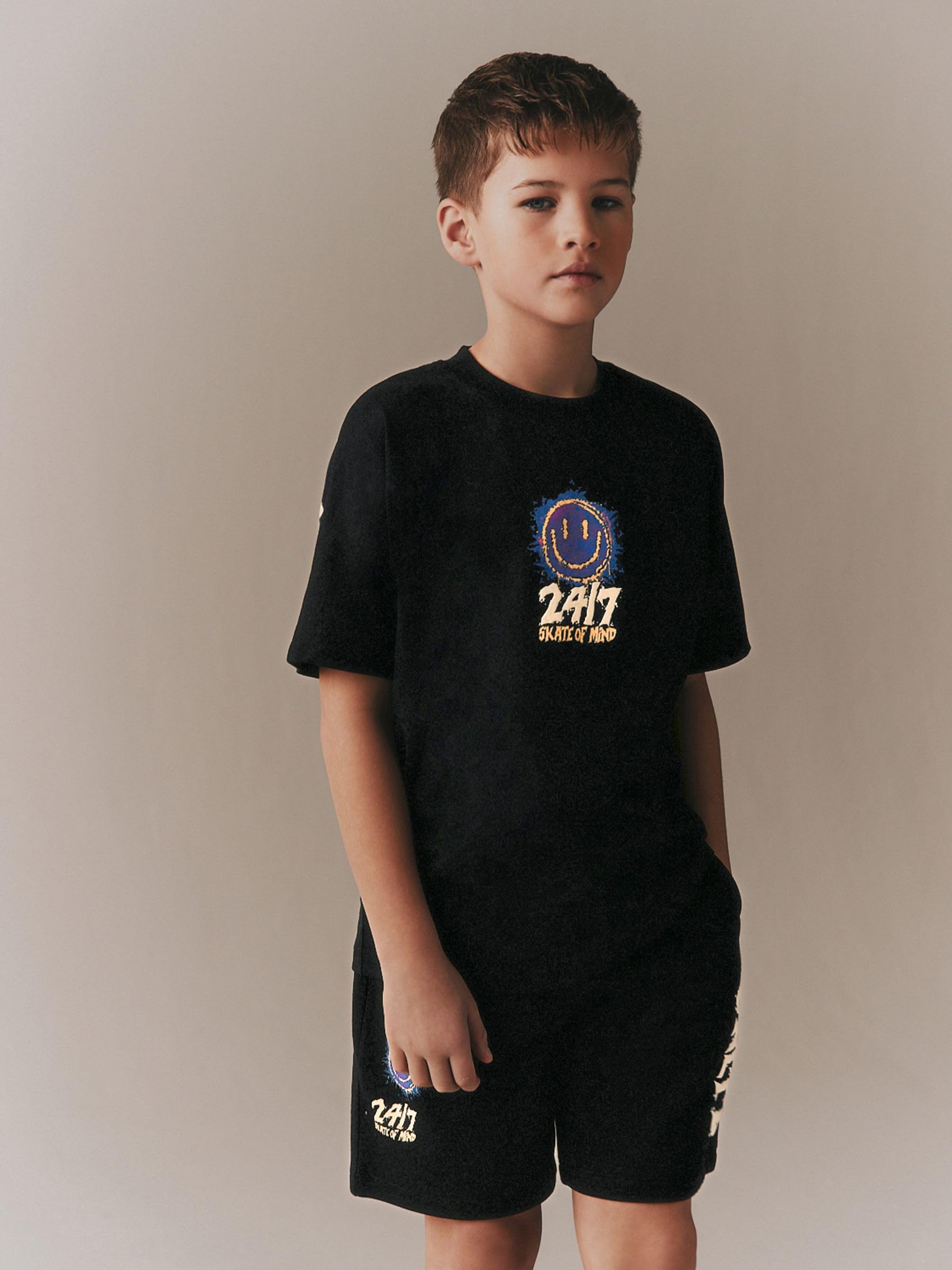 Next Completo Maglietta e Shorts Bambino Nero