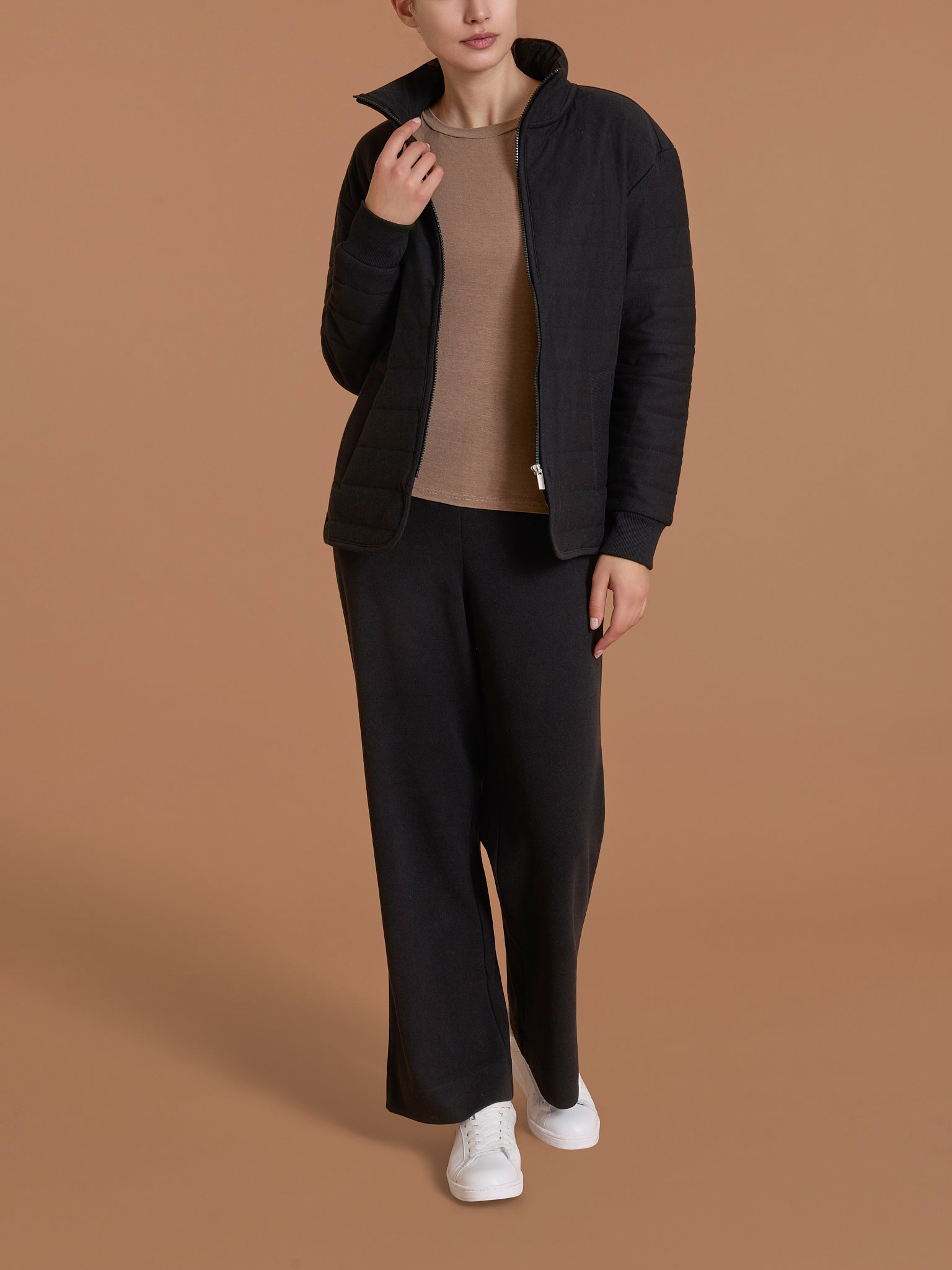 Ragno Homewear giacchina zip trapuntino nero