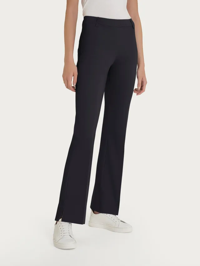 Ragno Satin Power Pantalone Flare Nero con spacchetti