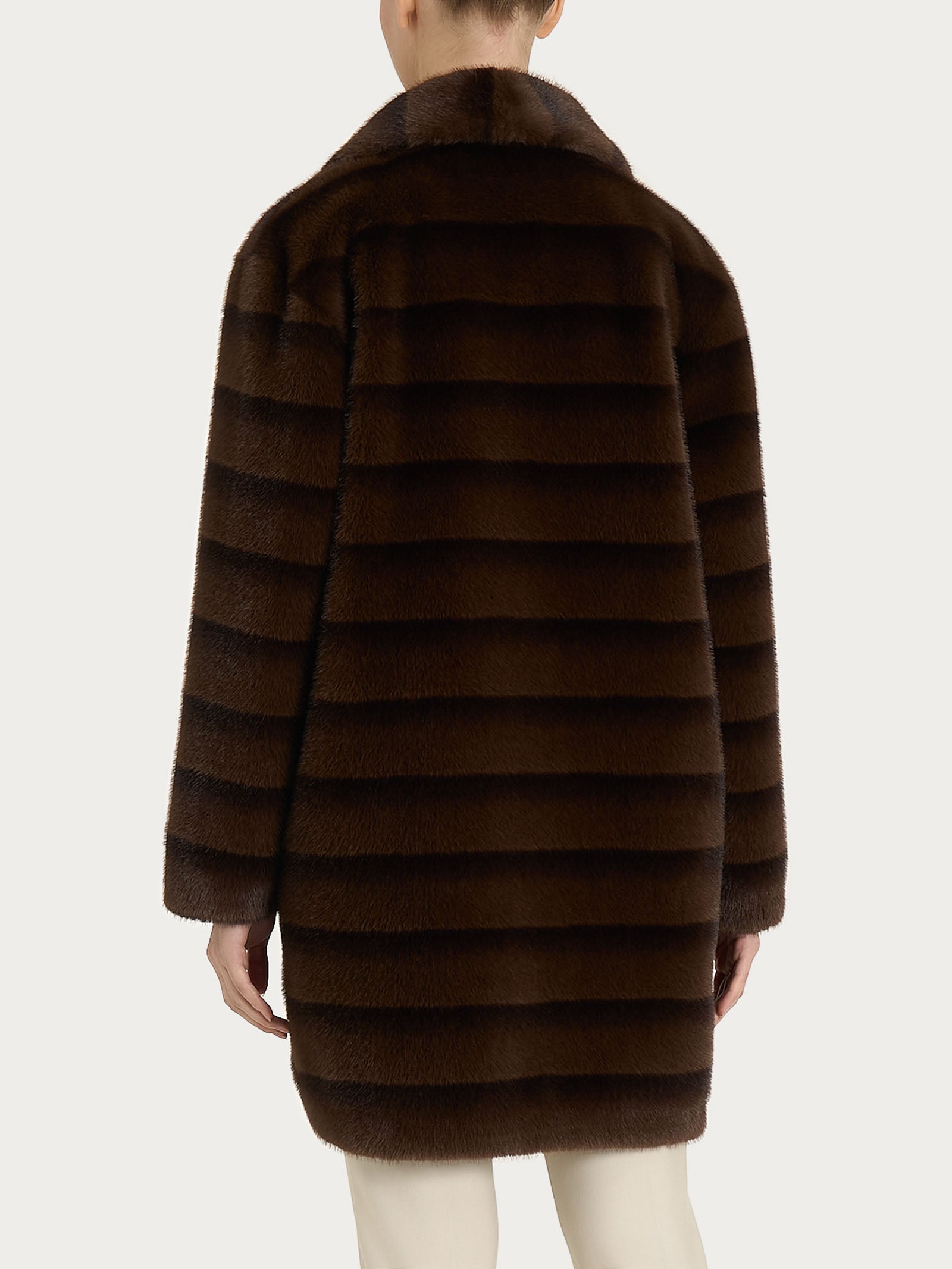 Ragno Vegan Fur Cappotto Double-Face Chocolate Torte Revers