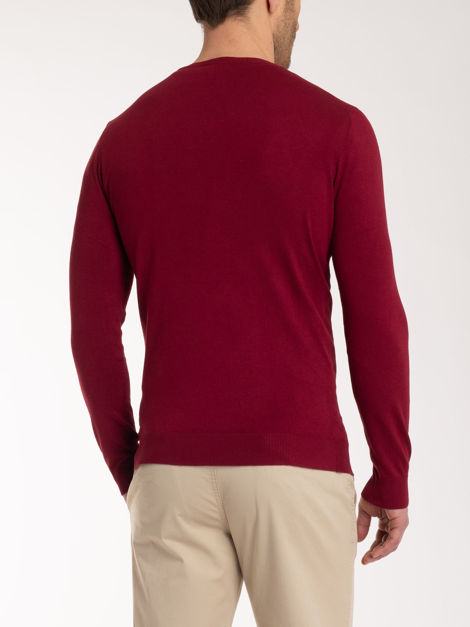 Ragno Summertime Pull scollo a V viscosa uomo rosso