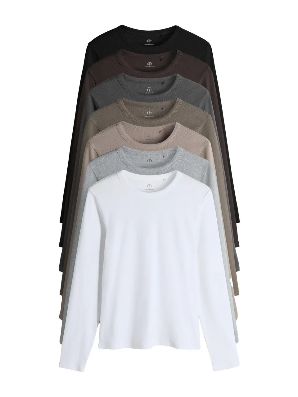 Next The Set magliette coste donna 7 pezzi maniche lunghe