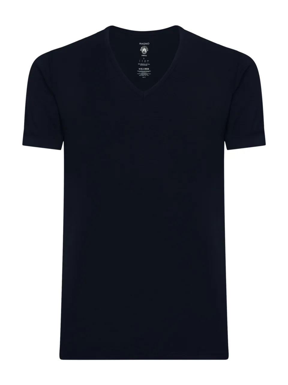 Ragno Comfort Scollo V Maglietta Uomo Bleu Cotone