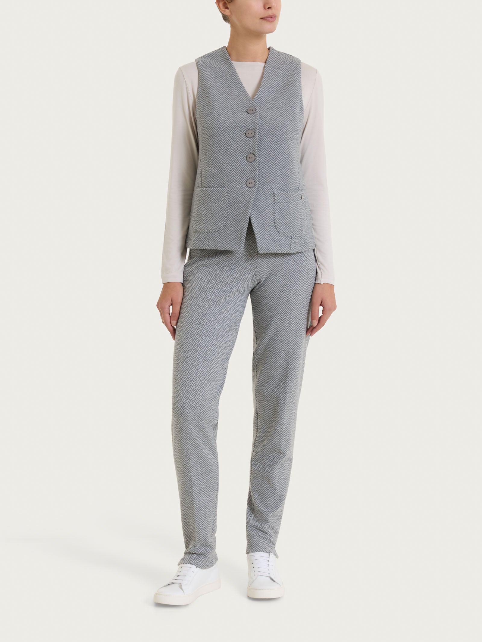 Ragno Eco Jacquard gilet grigio 4 bottoni