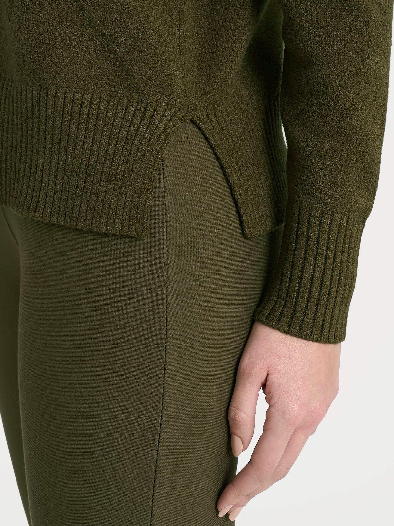 Ragno Super Soft maglia girocollo check Dark Olive