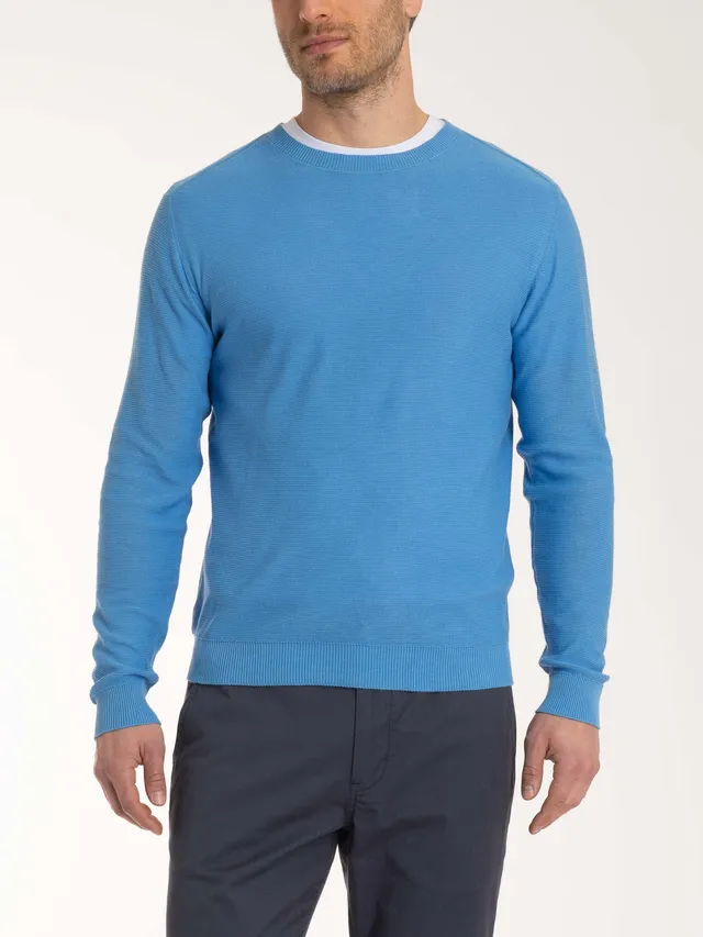 Ragno Puro Cotone Pull Girocollo Uomo Azure Blue