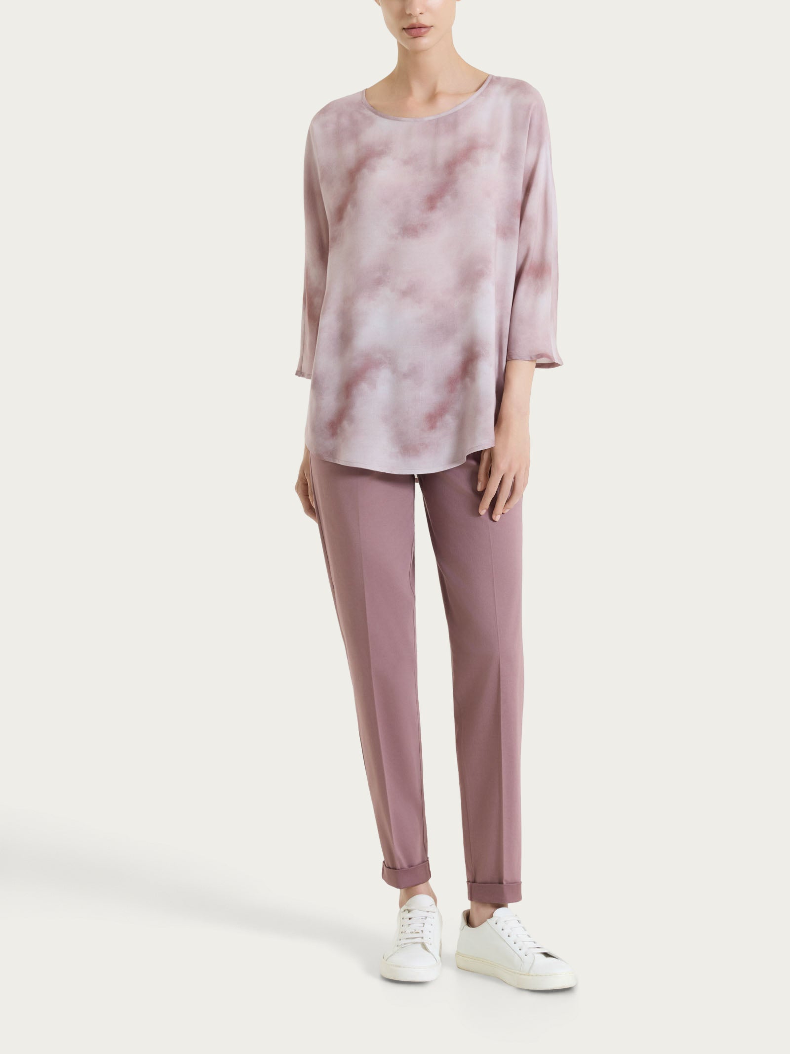 Ragno EcoSeta Blusa Fantasia Grigia Manica 3/4