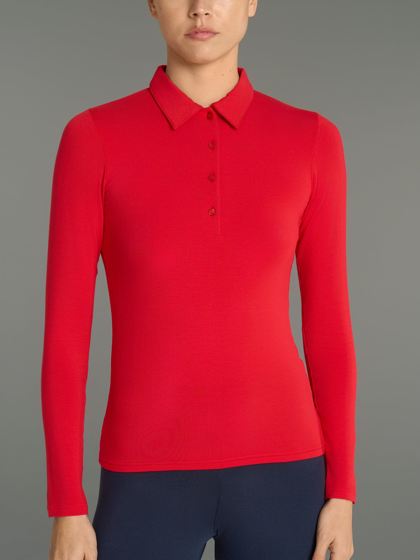 Ragno Viscosa Summer Polo Maglia Salsa skinny manica lunga