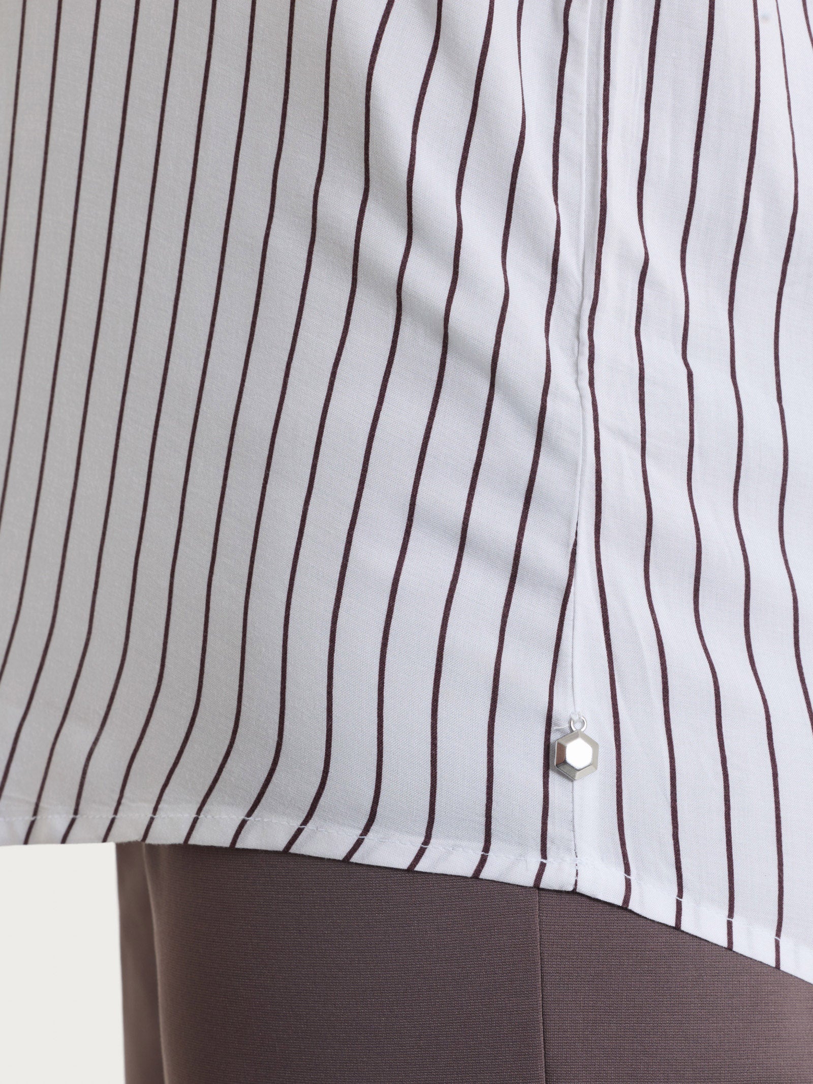 Ragno EcoSeta blusa righe manica 3/4 viola