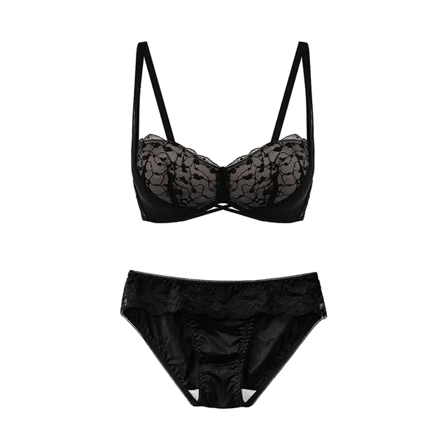 Maria Grazia Severi set lingerie satin pizzo nero