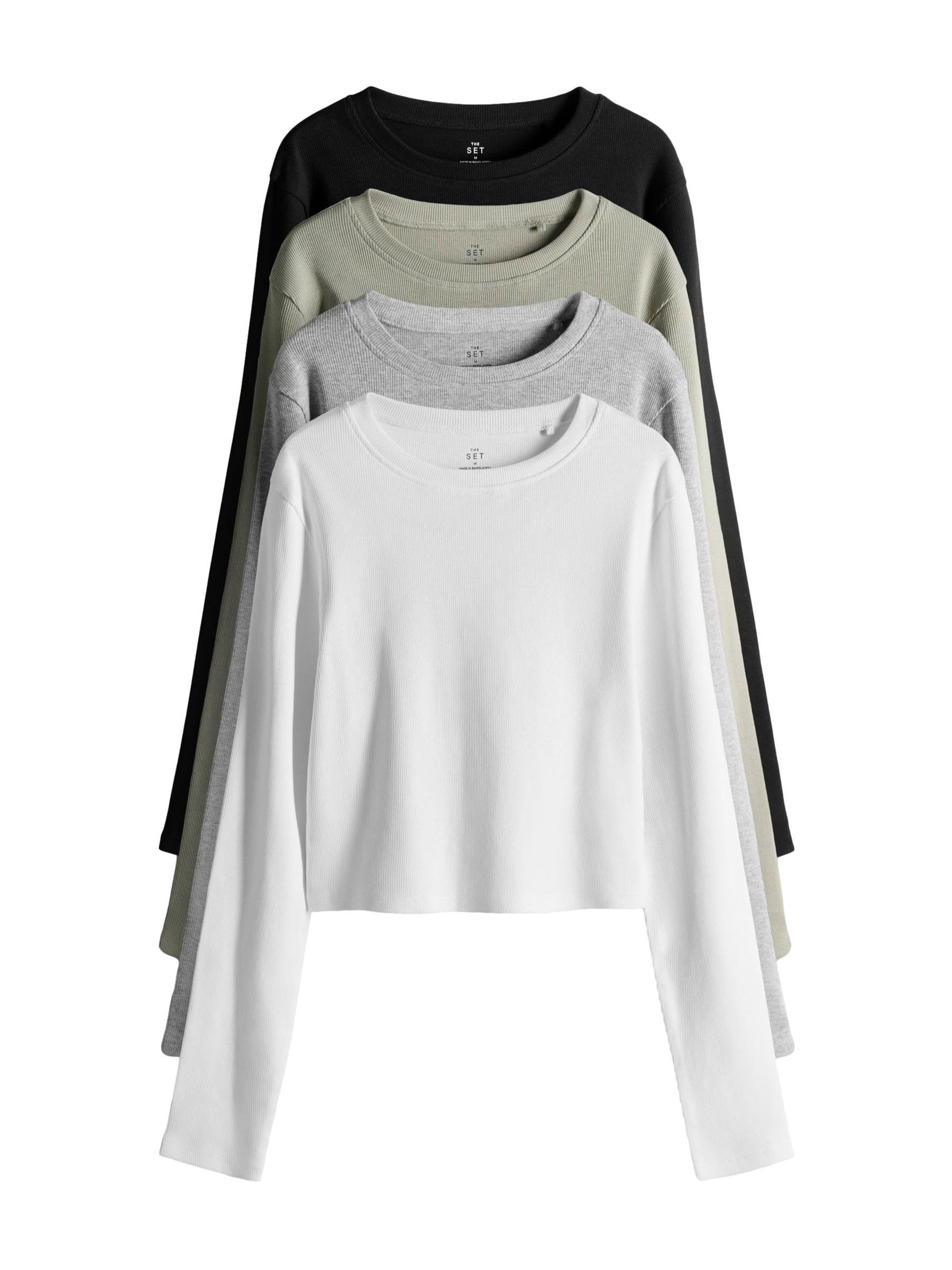 Geo Next The Set Magliette Coste Maniche Lunghe 4 Pezzi Comode
