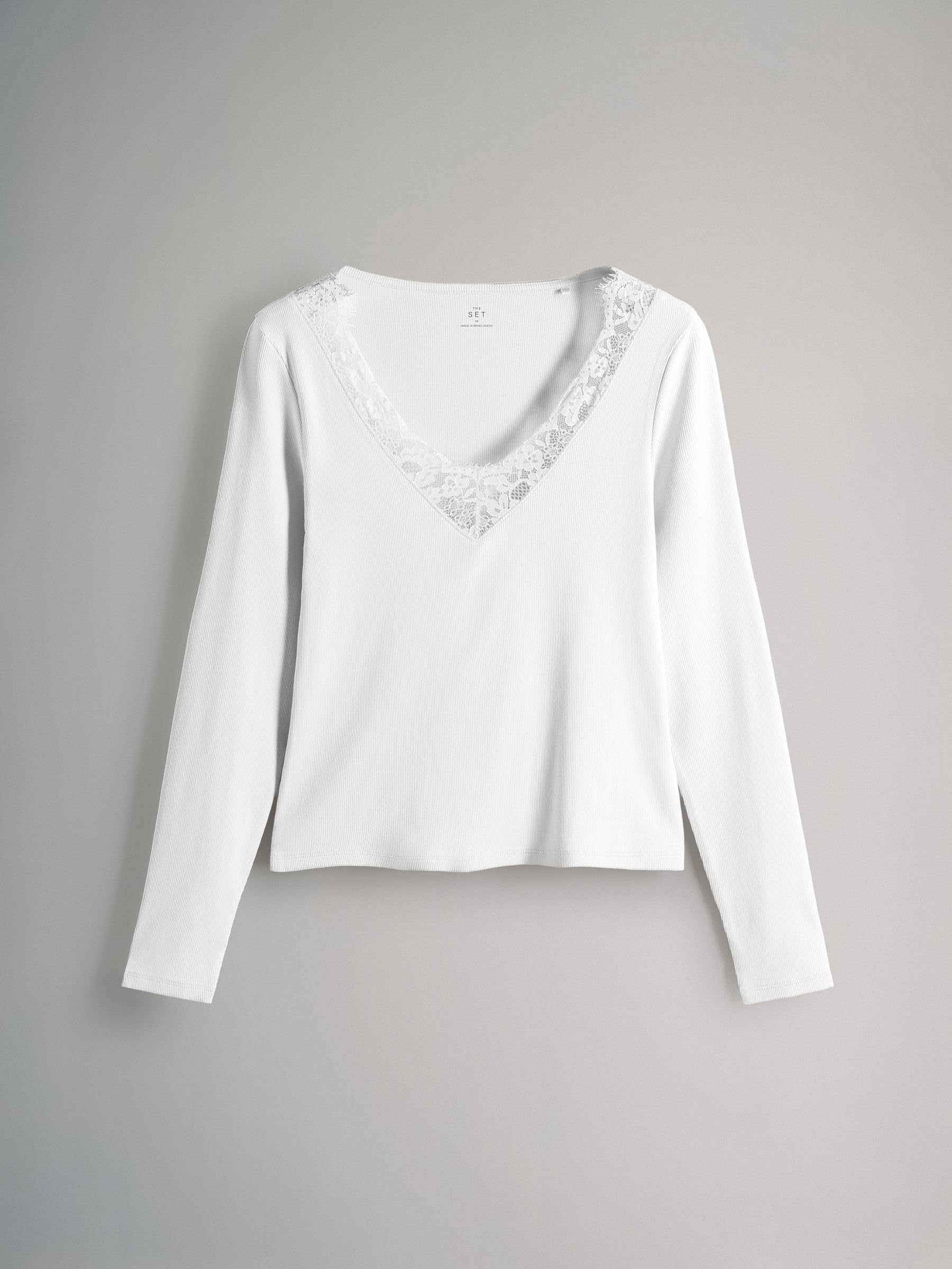 Geo Next THE SET Magliette Scollo V Donna 4 Pezzi Pizzo Maniche Lunghe