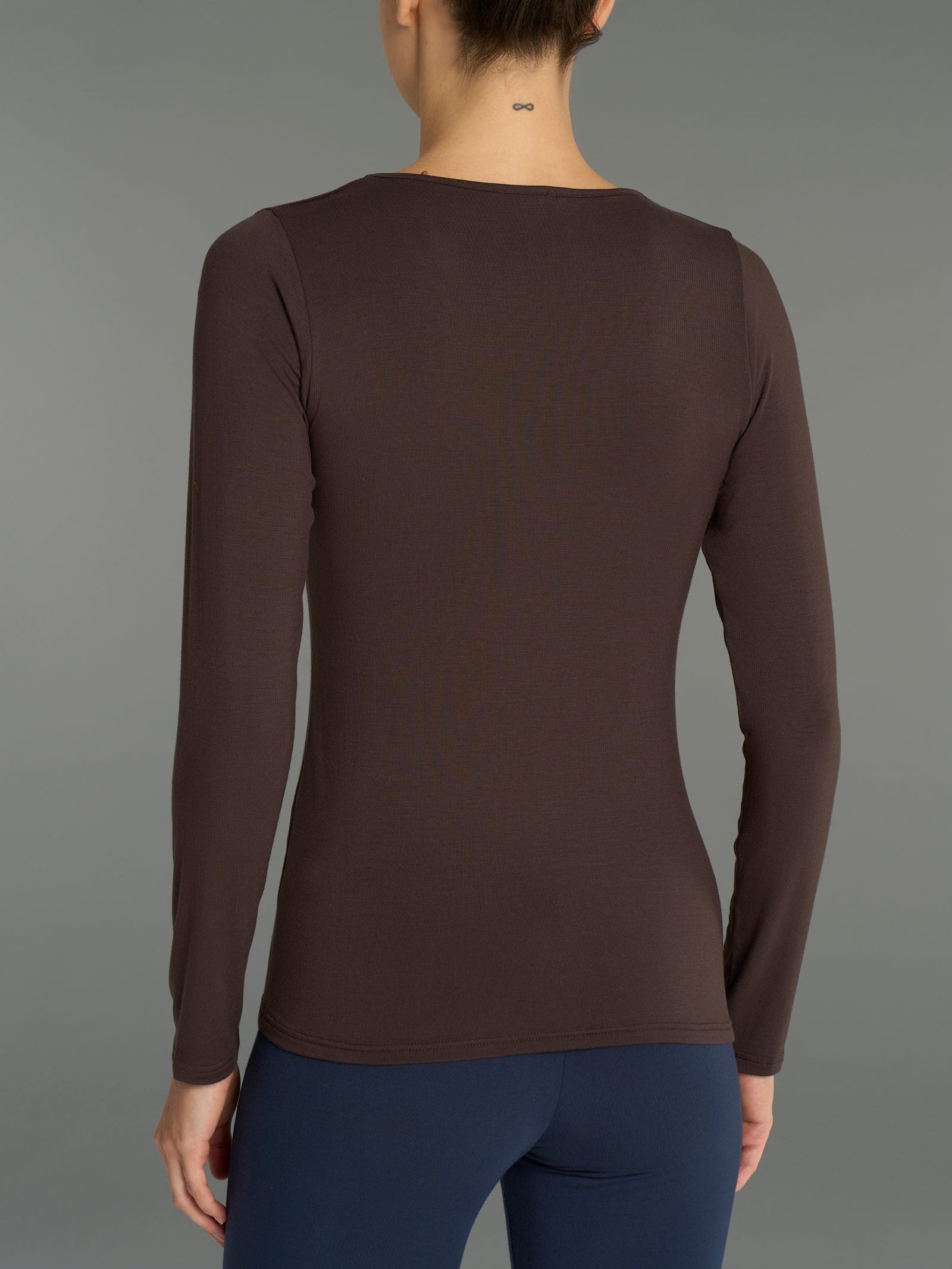 Ragno Maglia Girocollo Manica Lunga Eco Viscosa Chocolate Torte