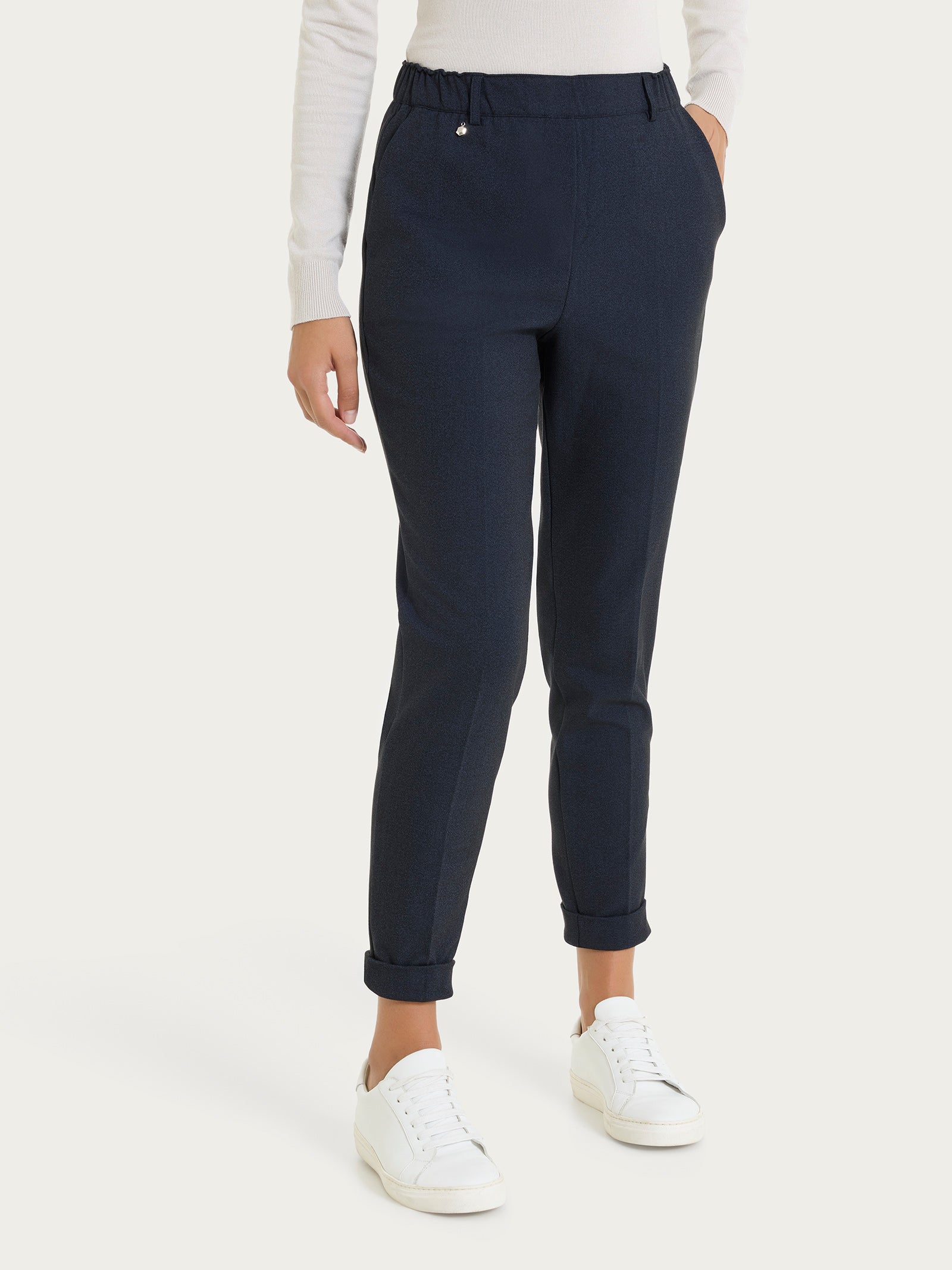 Ragno Flannel Twill Pantalone chino slim bleu mel