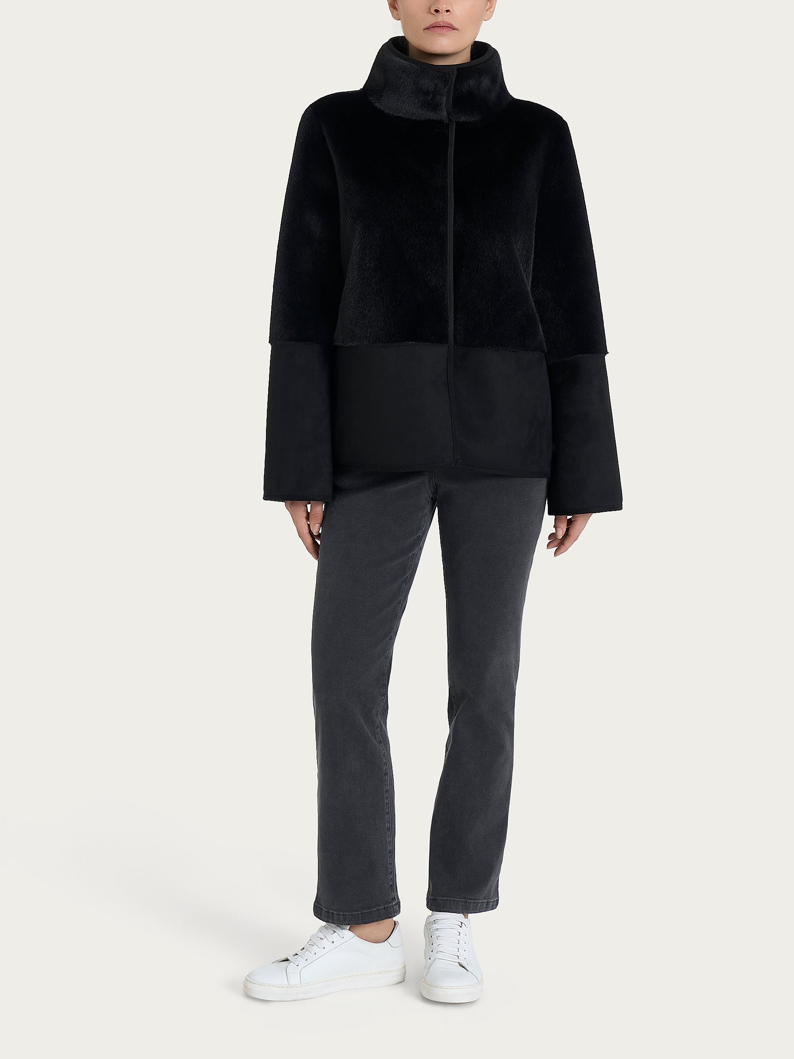 Ragno Compact giacca corta double-face donna nero
