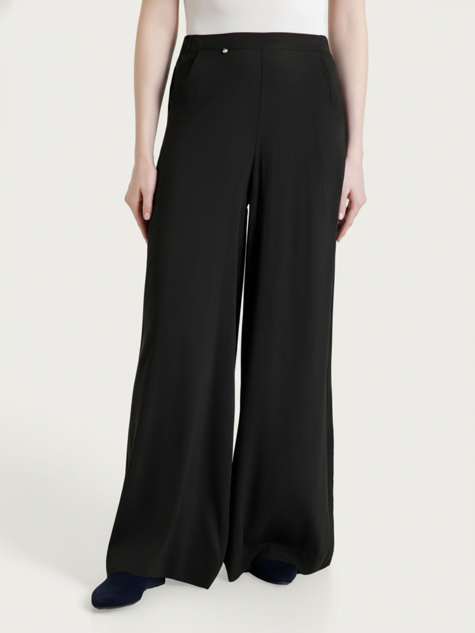 Ragno Voile Stretch pantalone palazzo nero