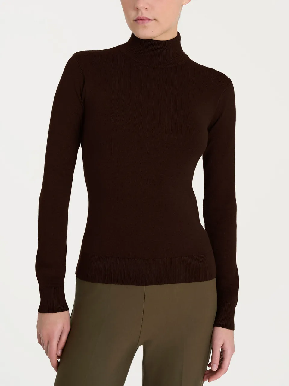 Ragno Four Seasons lupetto maglia cioccolato collo alto