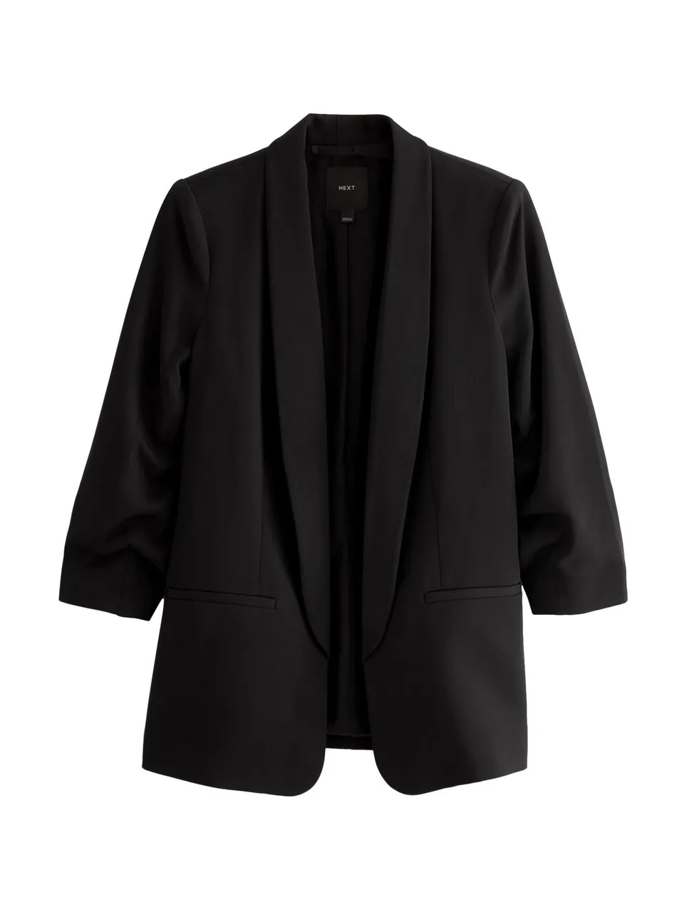 Next Blazer Comodo Maniche Arricciate Donna Nero Stiro Facile