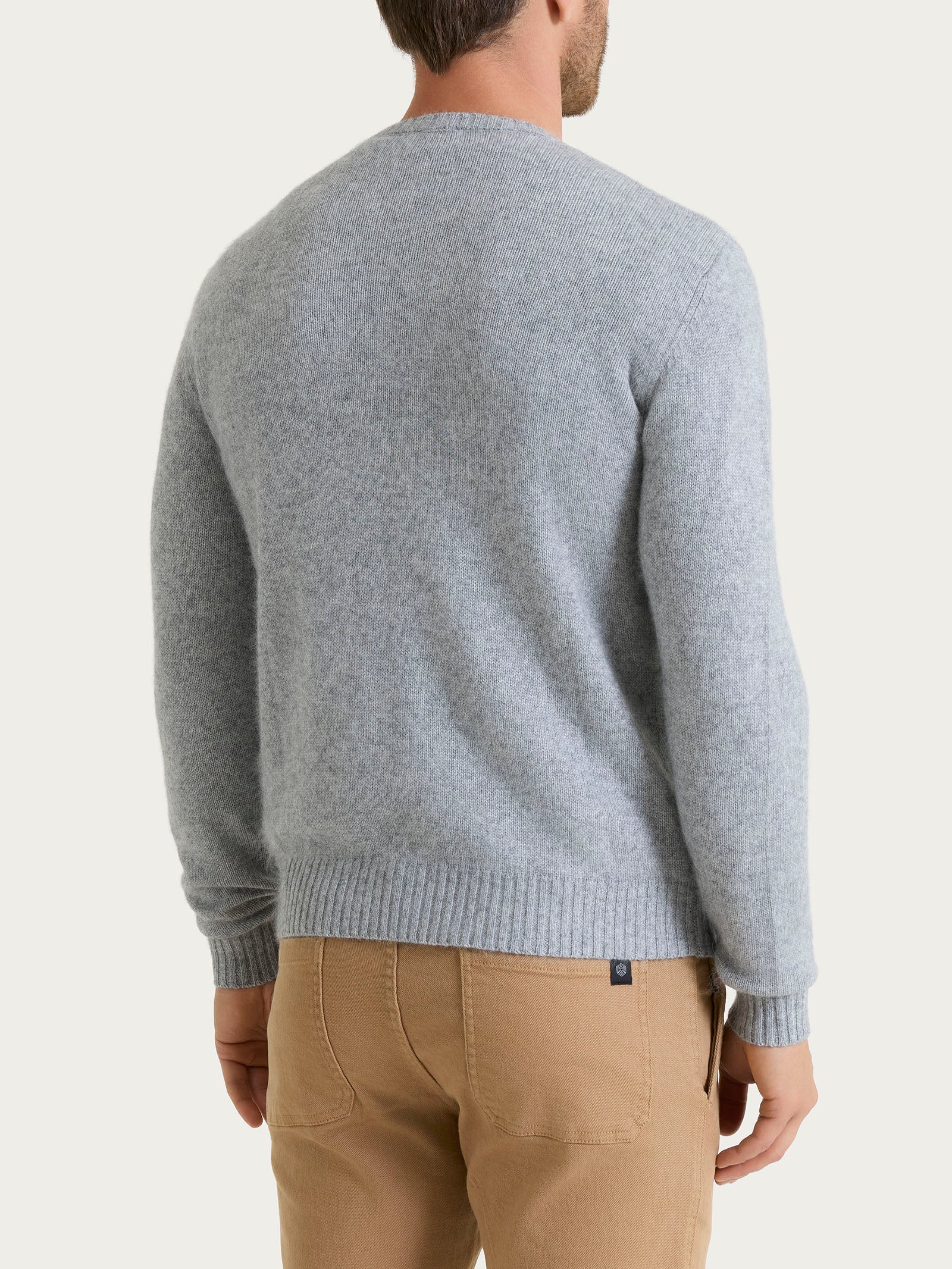 Ragno Natural Soft pull girocollo grigio Ghiaia Mel. uomo