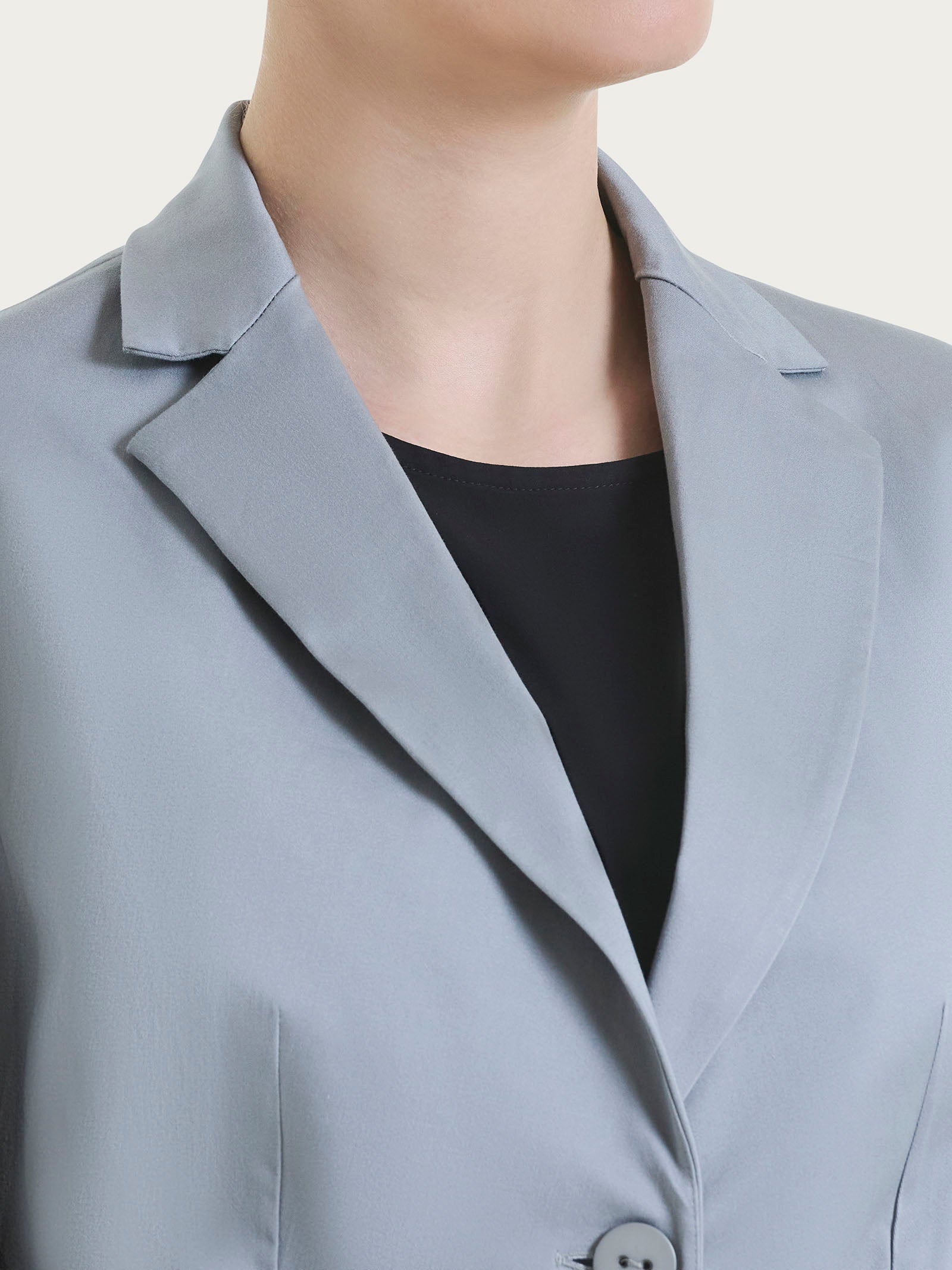 Ragno Satin Power Blazer Due Bottoni Ultimate Gray Cotone