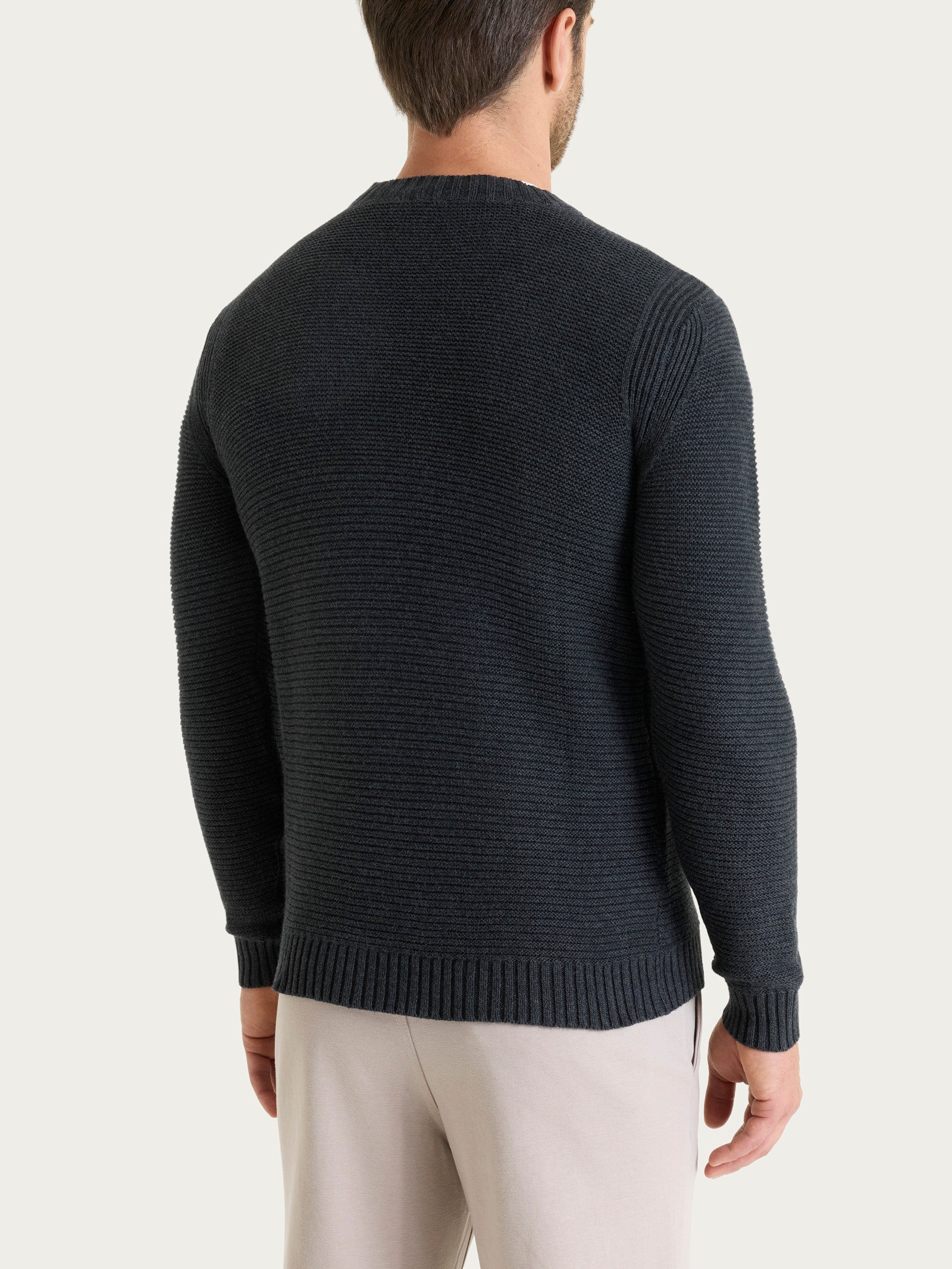 Ragno Winter Cotton Pull Girocollo uomo nero caldo