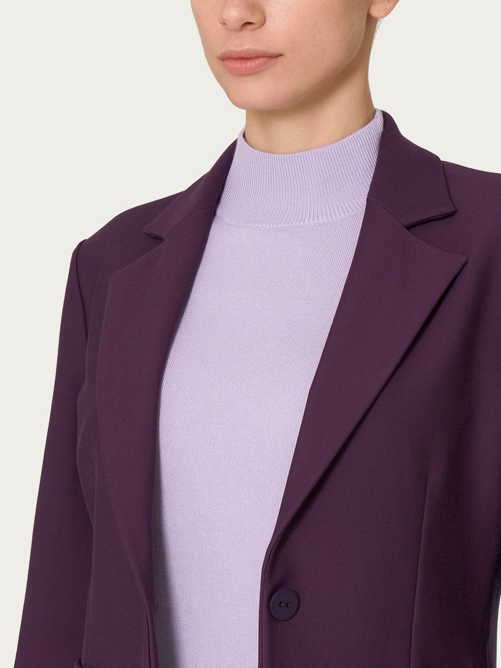 Ragno Compact Blazer Corto 1 Bottone Giacca Donna Viola Plum Perfect