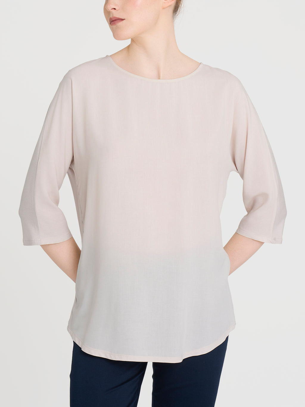 Ragno Viscose Blend T-Shirt Kimono 3/4 Champignon fresca