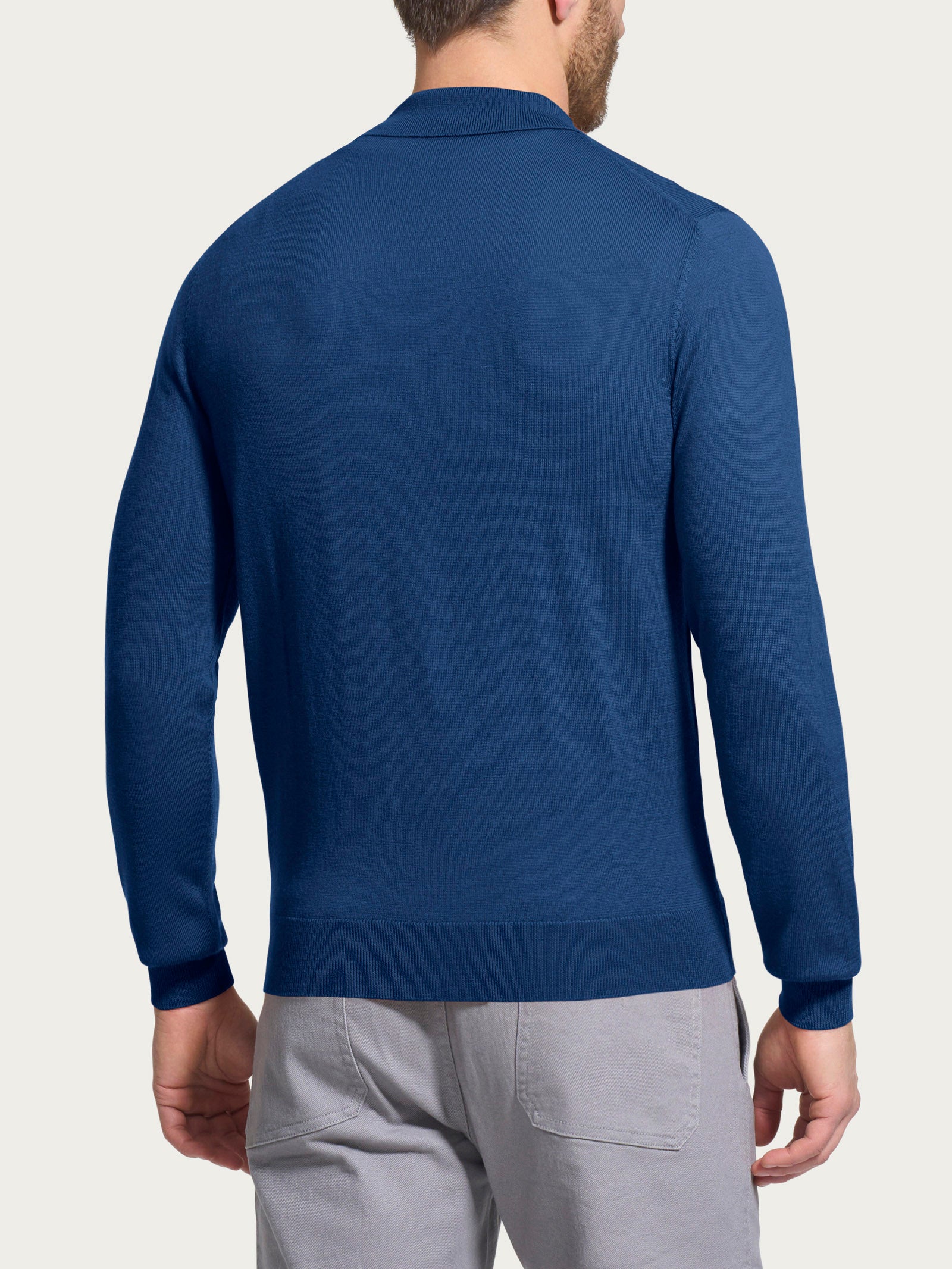 Ragno Merino Soft Polo lana uomo Blu Cobalto pura lana