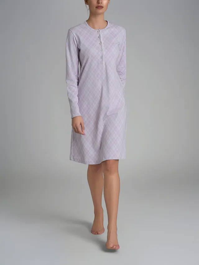 Ragno Sweet Emotion camicia notte pizzo cotone Lavender Blue
