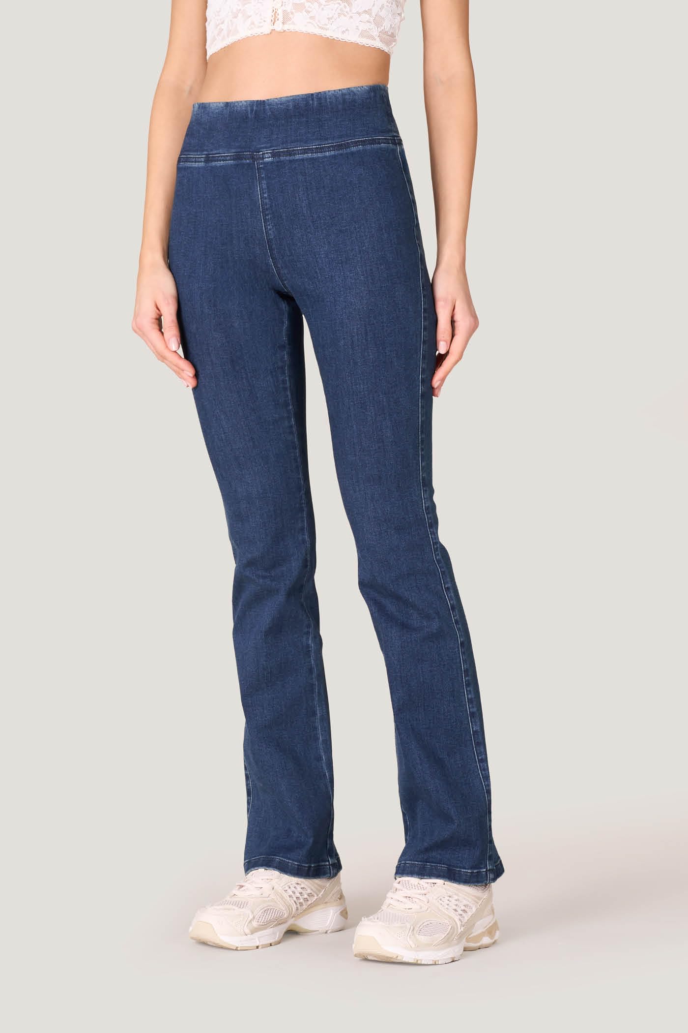 Goldenpoint Flare Long Jeans Denim Vita Alta Svasato Donna