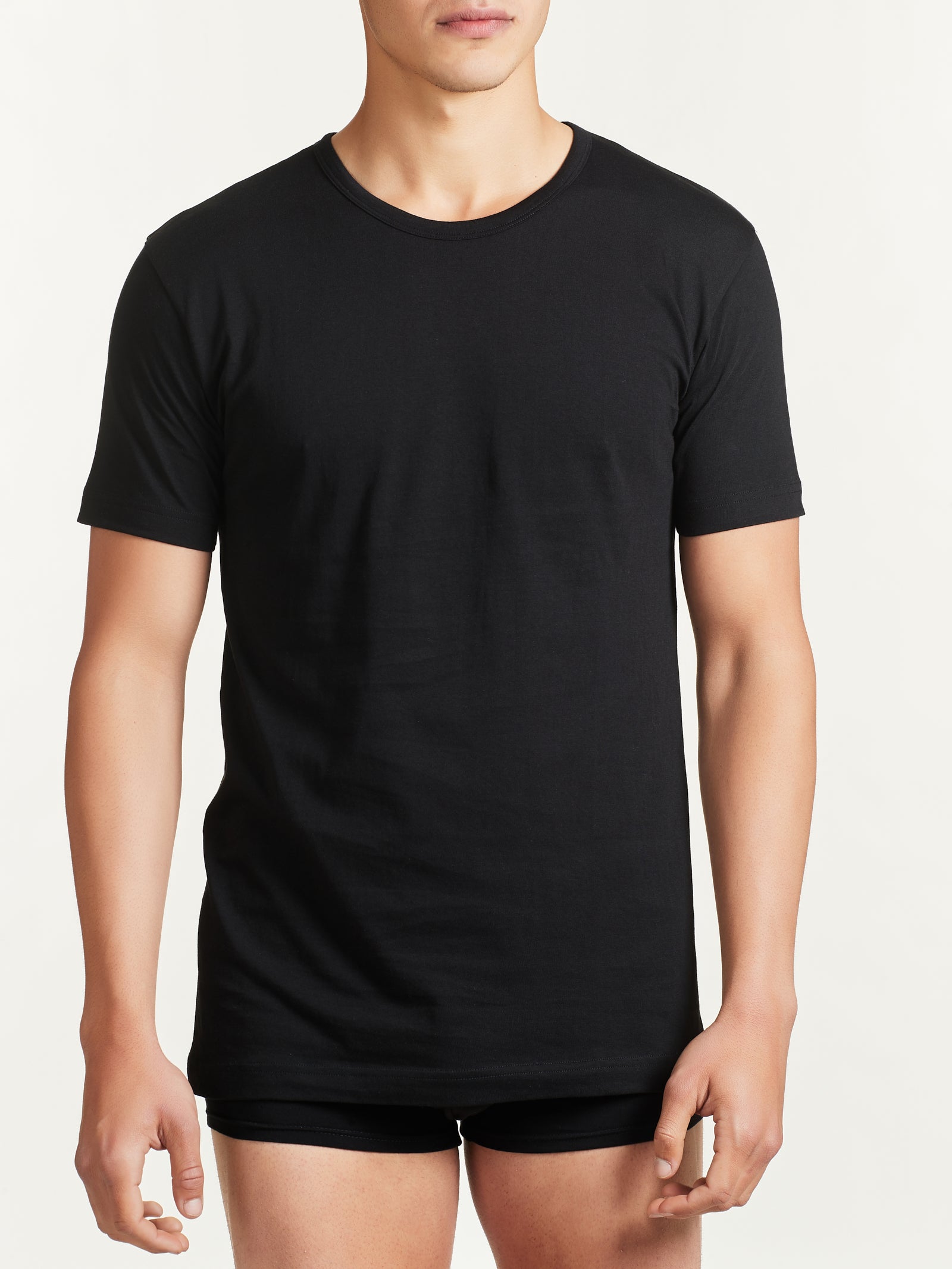 Ragno 100% Cotton Maglietta Girocollo Uomo Nero Bipack 2 Pezzi