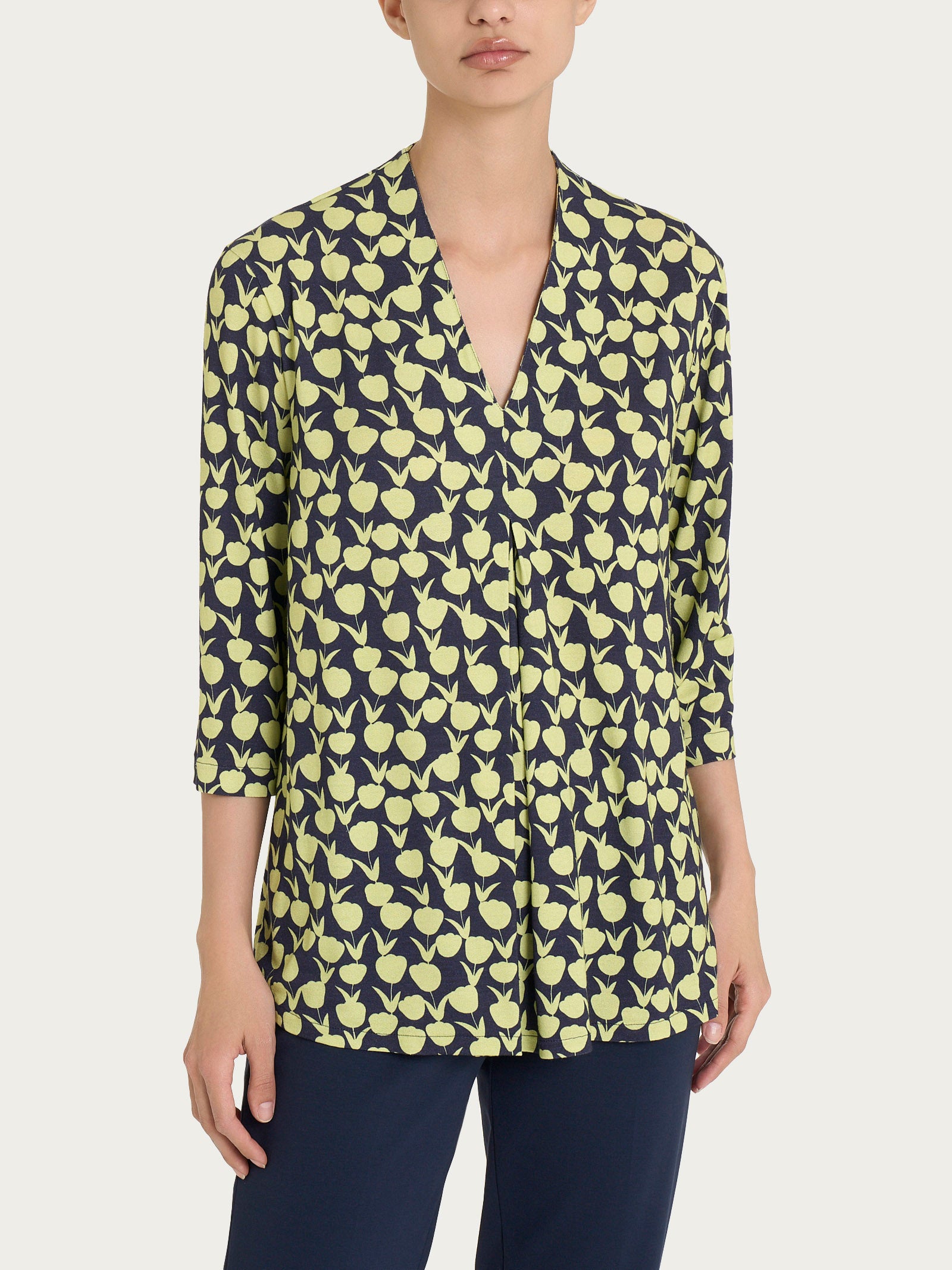Ragno Crêpe Scollo a V maglietta Shadow Lime viscosa