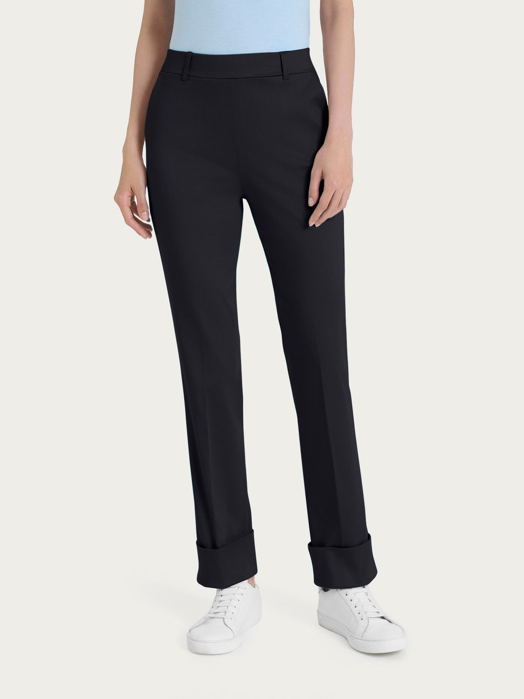 Ragno Satin Power pantalone dritto nero satin elasticizzato