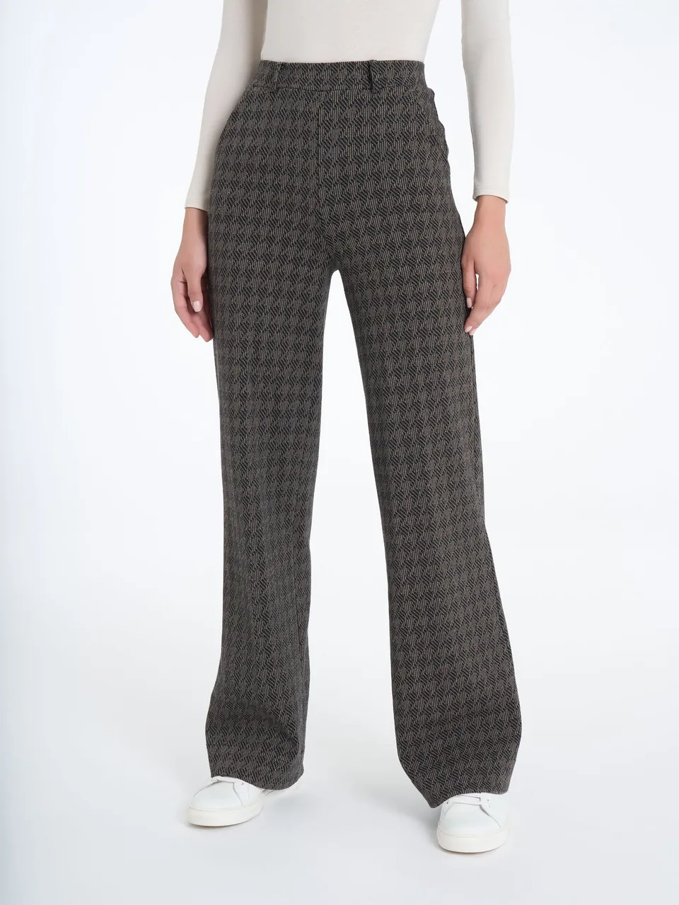 Ragno Compact Pantalone palazzo Pine Bark wide leg