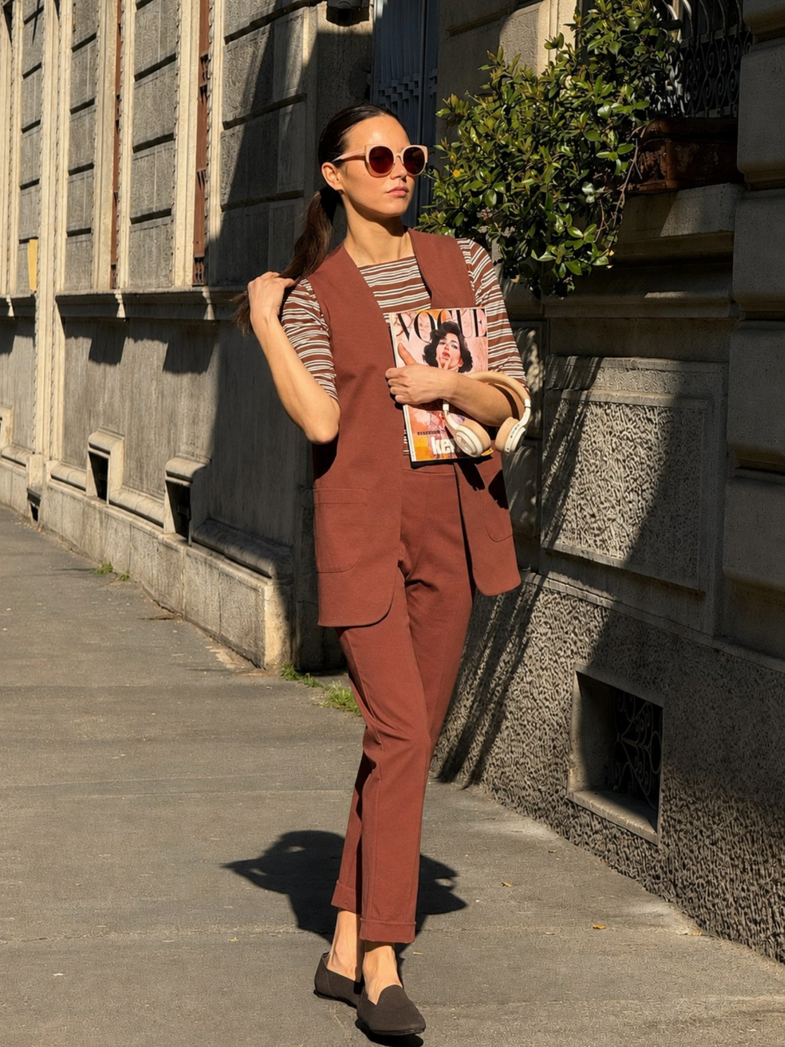 Ragno Compact Light pantalone a carota cappuccino con tasche
