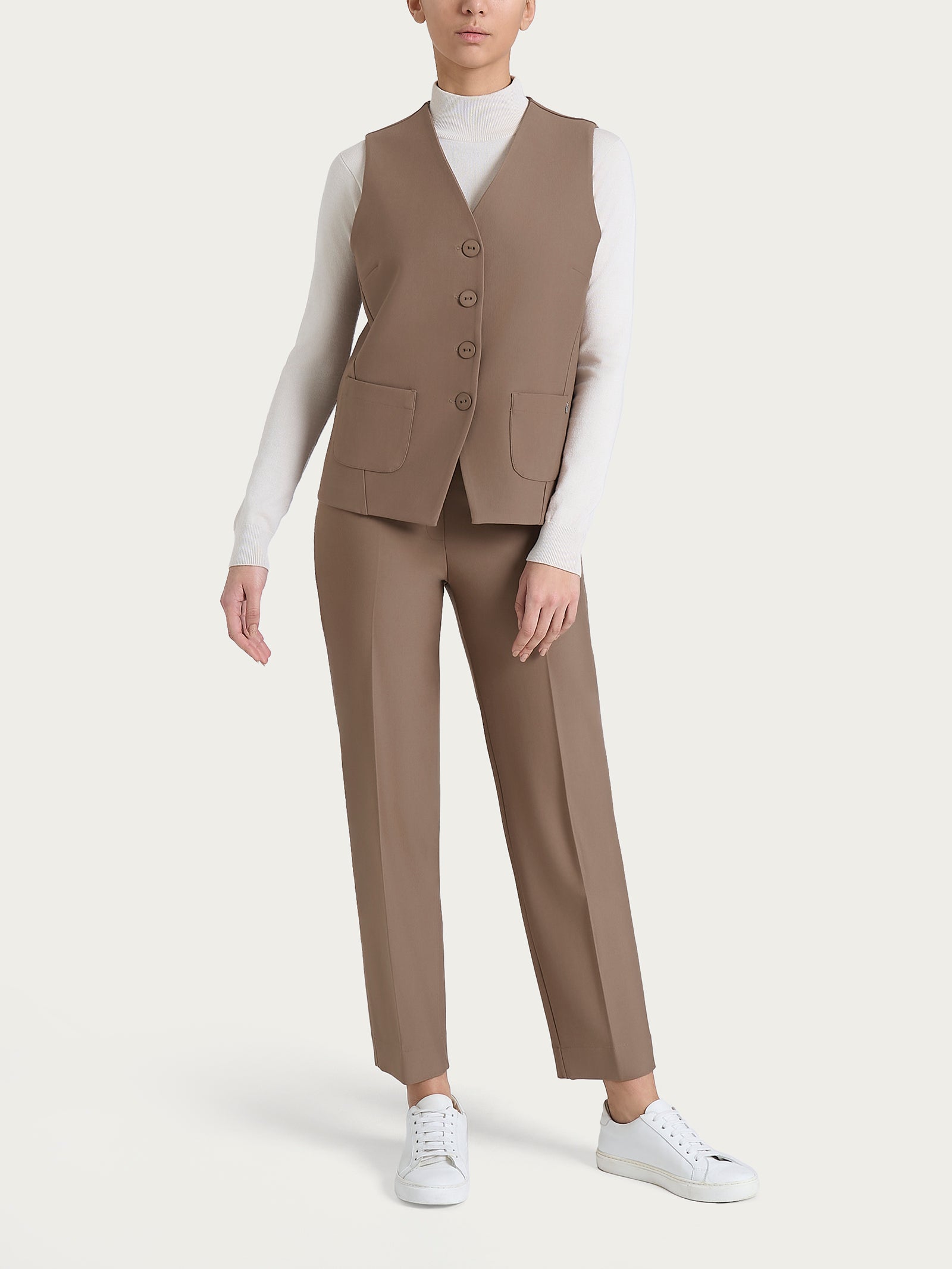 Ragno Compact Gilet 4 Bottoni Pine Bark Marrone