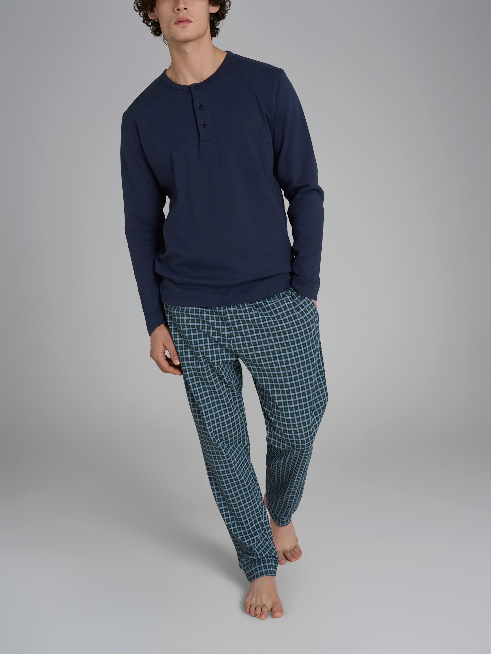 Ragno Notte Pigiama Serafino Tartan Cotone Notte Small Check