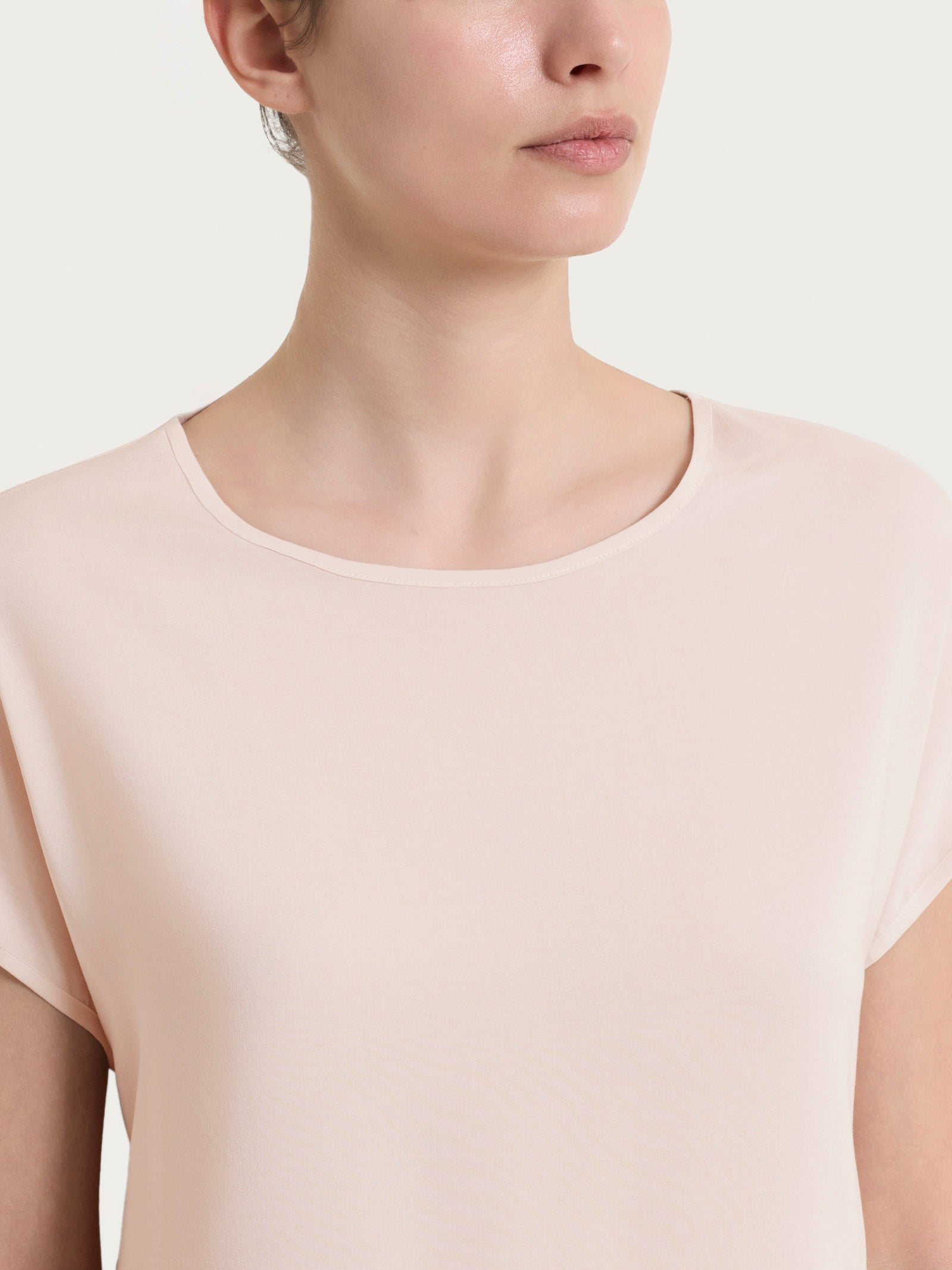 Ragno Voile Stretch Blusa kimono cameo rose manica corta