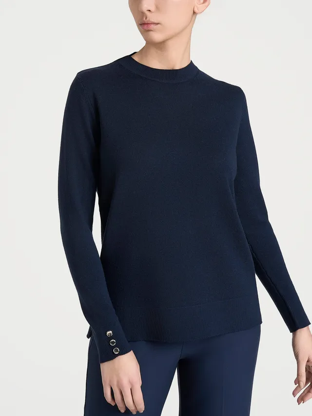 Ragno Merino Soft Maglia Girocollo Donna Blu Bleu Lana