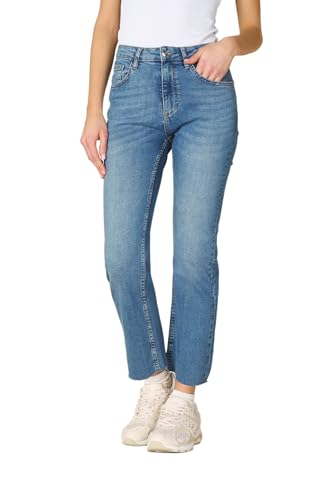 Goldenpoint Jeans Flare Denim Sfrangiato Blu Notte