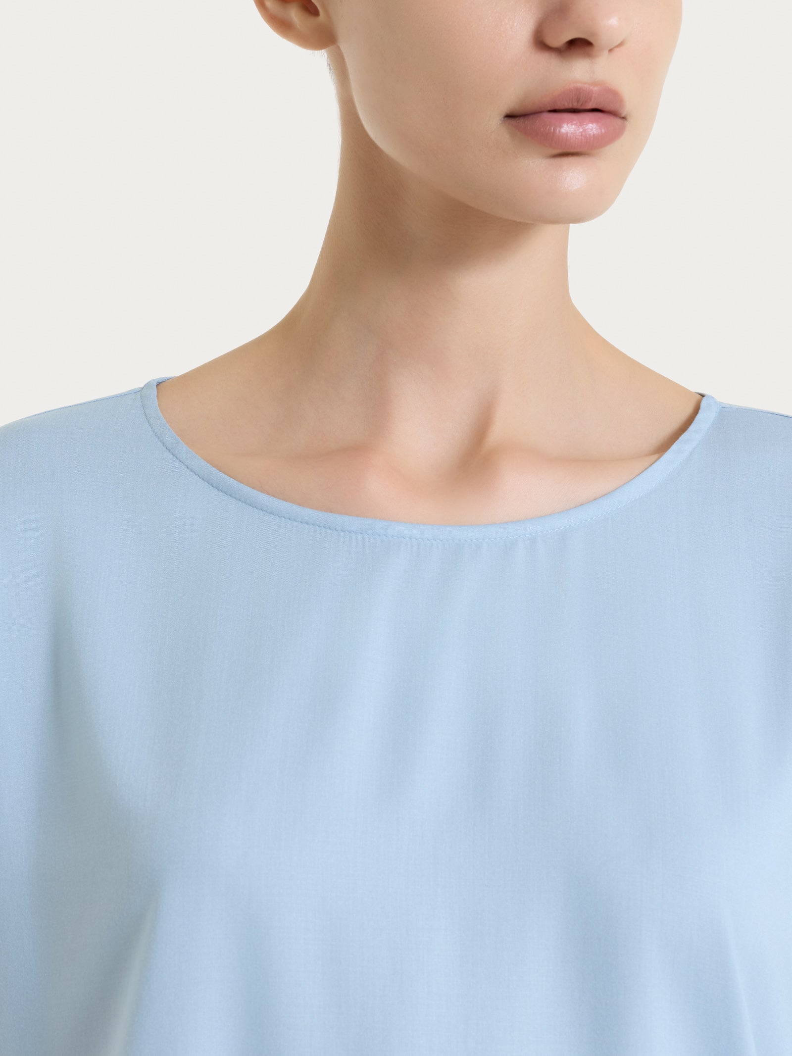Ragno Voile Stretch blusa 3/4 dusty blue viscosa
